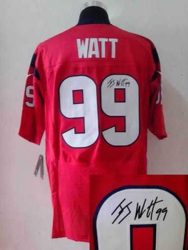 NEW NFL Houston Texans #99 J.J. Watt Red jerseys(signature Elite)