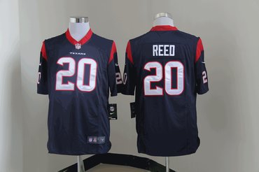 NEW NFL Houston Texans 20 Ed Reed Blue Jerseys(Game)