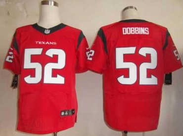 NEW NFL Houston Texans 52 Tim Dobbins Red Jerseys (Elite)