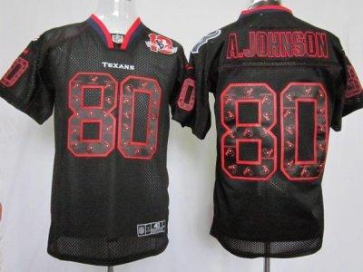 NEW NFL Houston Texans 80 Andre Johnson Lights Out Black Elite Jerseys W 10th Patch