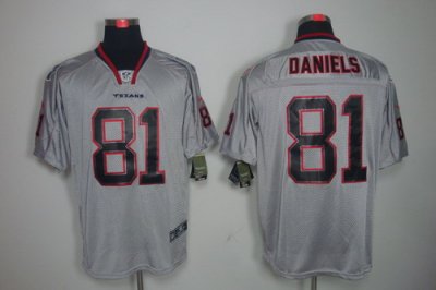 NEW NFL Houston Texans 81 Owen Daniels Lights Out Grey Jerseys (Elite)