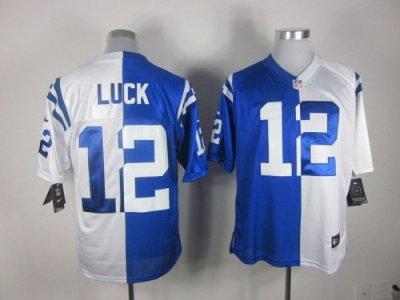 NEW NFL Indianapolis Colts #12 Andrew Luck white-blue(Elite split)