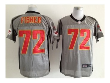 NEW NFL Kansas City Chiefs #72 Eric Fisher Grey Shadow Jerseys