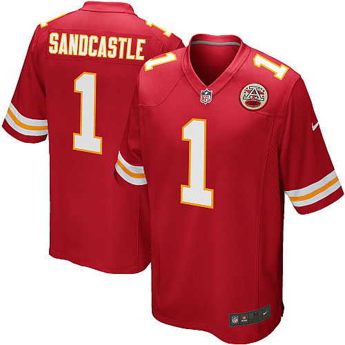 NEW NFL Kansas City Chiefs 1 Leon Sandcastle Red Jerseys(Game)