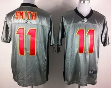 NEW NFL Kansas City Chiefs 11 Alex Smith Grey Shadow Jerseys