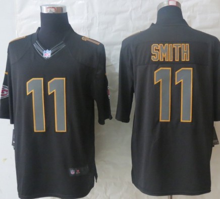 NEW NFL Kansas City Chiefs 11 E.Smith Black Jerseys(Impact Limited)