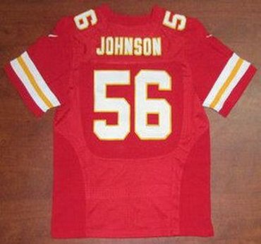 NEW NFL Kansas City Chiefs 56 Derrick Johnson Red Jerseys (Elite)