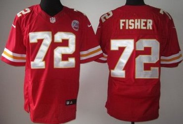 NEW NFL Kansas City Chiefs 72 Eric Fisher Red Jerseys (Elite)