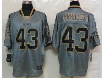 NEW NFL New Orleans Saints 43 Darren Sproles Lights Out Grey Jerseys(Elite)