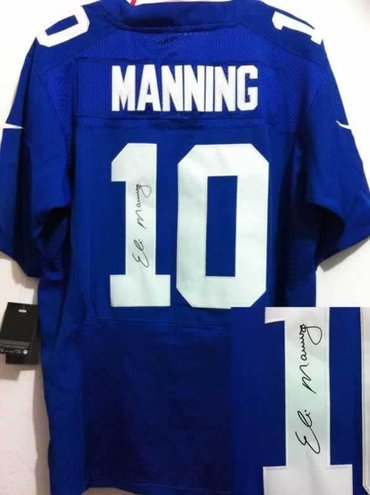 NEW NFL New York Giants 10 Eli Manning Blue Jerseys(Signed Elite)