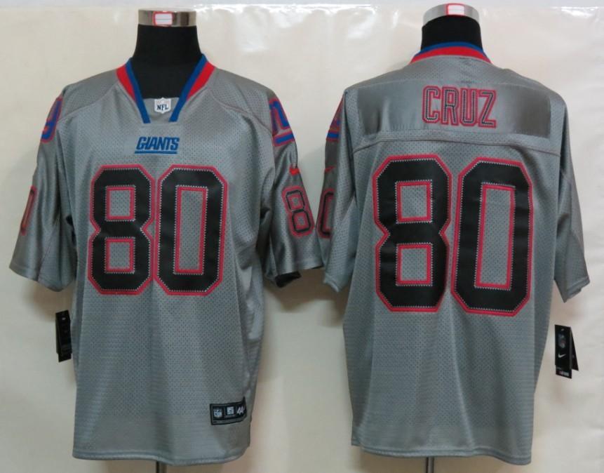 NEW NFL New York Giants 80 Victor Cruz Lights Out Grey Jerseys (Elite)