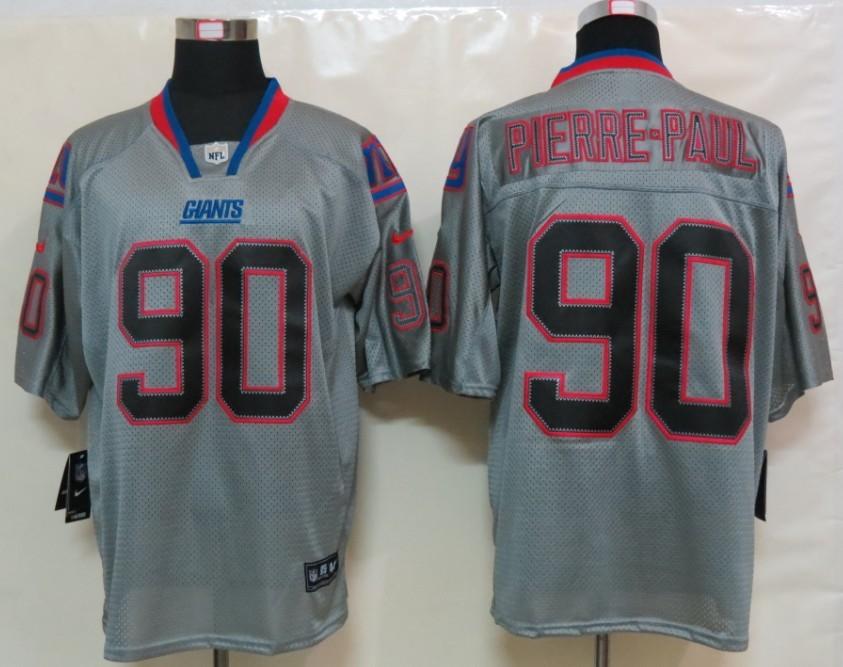 NEW NFL New York Giants 90 Jason Pierre-Paul Lights Out Grey Jerseys(Elite)
