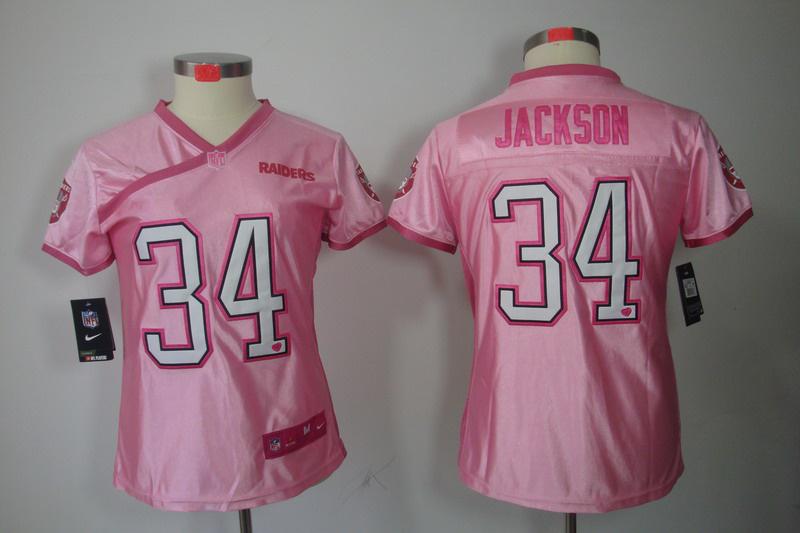 NEW NFL Oakland Raiders 34 Bo Jackson Pink Jerseys