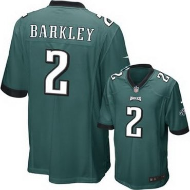 NEW NFL Philadelphia Eagles 2 Matt Barkley Green Jerseys (Game)