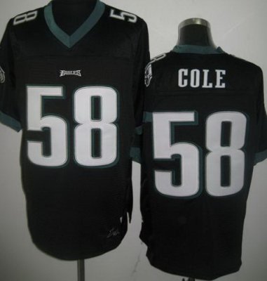 NEW NFL Philadelphia Eagles 58 Trent Cole Black Jerseys(Elite)