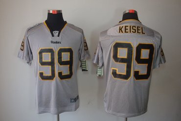 NEW NFL Pittsburgh Steelers 99 Keisel Lights Out Grey Jerseys(Elite)