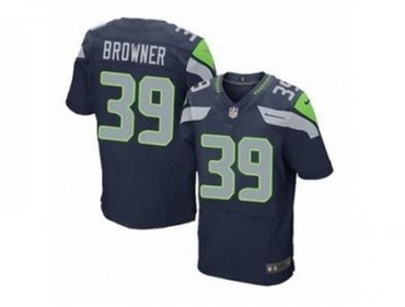 NEW NFL Seattle Seahawks #39 Browner Blue Jerseys(Elite)