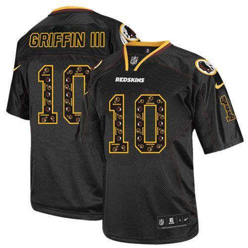NEW NFL Washington Redskins 10 Robert Griffin III New Lights Out Black Elite Jerseys