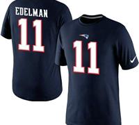 NEW New England Patriots #11 Julian Edelman Pride Name & Number T-Shirt Navy Blue