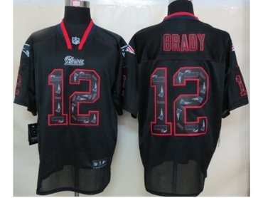 NEW New England Patriots #12 Tom Brady black jerseys(Elite united sideline)