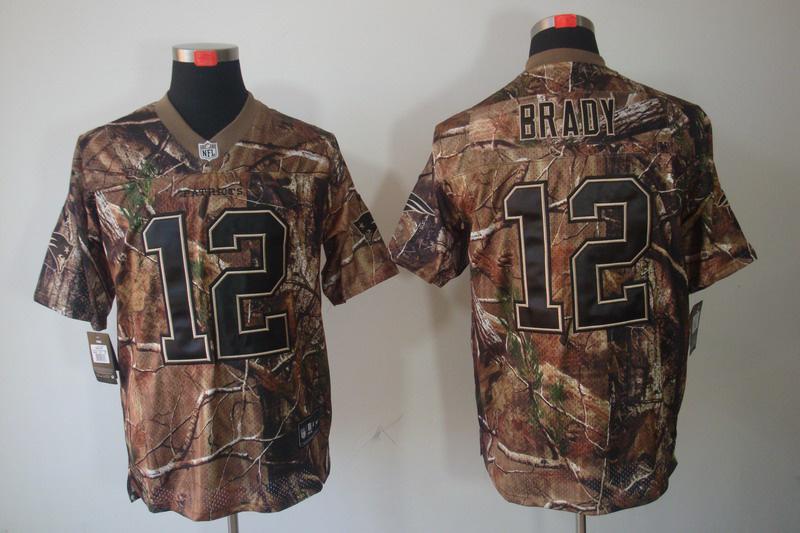 NEW New England Patriots 12 Tom Brady Camo Realtree NFL Jerseys(Elite)