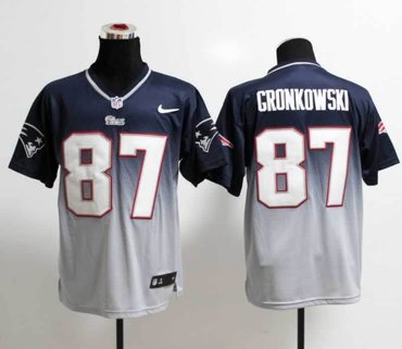 NEW New England Patriots 87 Rob Gronkowski Blue White Drift Fashion II Elite NFL Jerseys