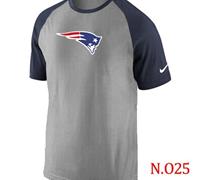 NEW New England Patriots Ash Tri Big Play Raglan NFL T-Shirt Grey Navy Blue