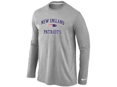 NEW New England Patriots Heart & Soul Long Sleeve T-Shirt Grey