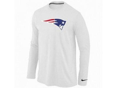 NEW New England Patriots Logo Long Sleeve T-Shirt WHITE