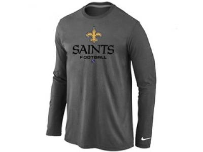 NEW New Orleans Sains Critical Victory Long Sleeve T-Shirt D.Grey
