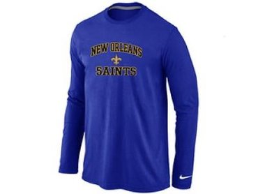 NEW New Orleans Sains Heart & Soul Long Sleeve T-Shirt Blue