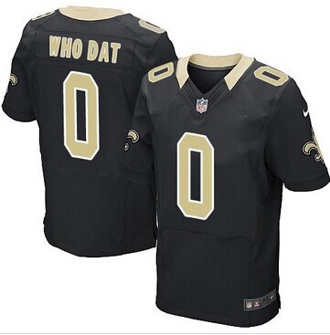 NEW New Orleans Saints #0 Who Dat Black Team Color NFL Elite Jersey