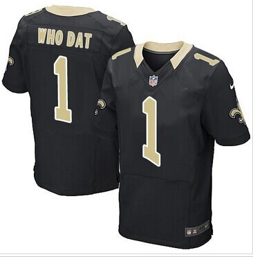 NEW New Orleans Saints #1 Who Dat Black Team Color NFL Elite Jersey