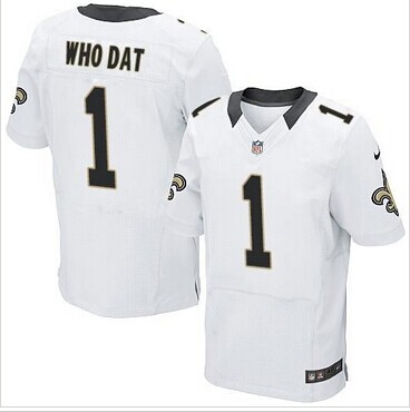 NEW New Orleans Saints #1 Who Dat White NFL Elite Jersey