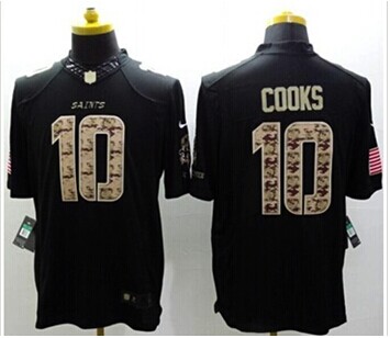NEW New Orleans Saints #10 Brandin Cooks Black Salute To Service Jersey