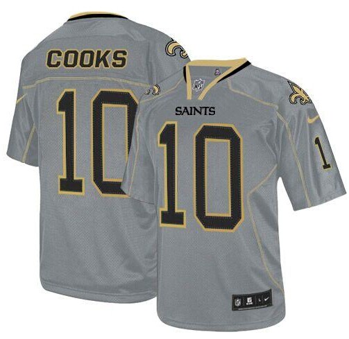 NEW New Orleans Saints #10 Brandin Cooks Lights Out Grey NFL Elite Jersey