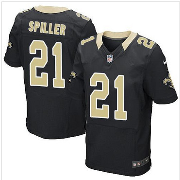 NEW New Orleans Saints #21 C.J. Spiller Black Team Color Men's Stitched NFL Elite Jersey