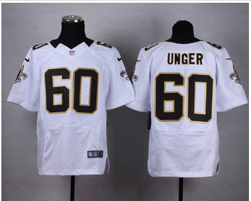 NEW New Orleans Saints #60 Max Unger White Men's Stitched NFL Elite Jersey