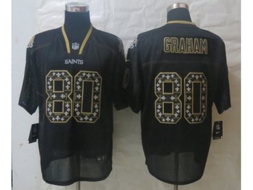 NEW New Orleans Saints #80 Graham Black Jerseys(Lights Out Elite)