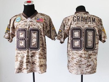 NEW New Orleans Saints #80 Jimmy Graham Camo NFL Elite USMC Jersey(USA)