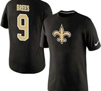 NEW New Orleans Saints #9 Drew Brees Name & Number T-Shirt Black