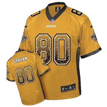 NEW New Orleans Saints 80 Jimmy Graham Gold Stitched NFL Elite Drift Fashion Jersey