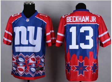 NEW New York Giants #13 Odell Beckham Jr Blue NFL Elite Noble Fashion Jersey