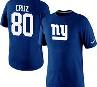 NEW New York Giants #80 Victor Cruz Name & Number T-Shirt Blue