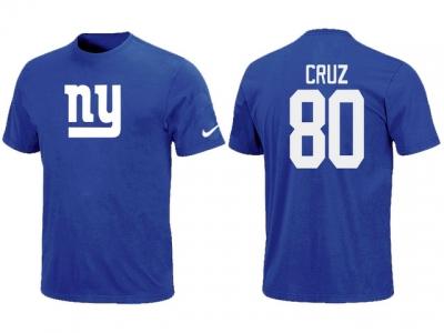 NEW New York Giants #80 Victor Cruz Name & Number T-Shirt blue