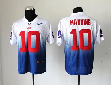 NEW New York Giants 10 Eli Manning White Blue Drift Fashion II Elite NFL Jerseys
