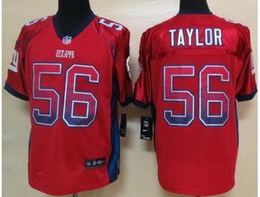 NEW New York Giants 56 Lawrence Taylor Red Drift Fashion Elite NFL Jerseys