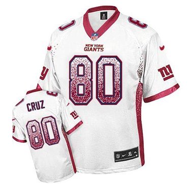 NEW New York Giants 80 Victor Cruz White Stitched NFL Elite Drift Fashion Jersey
