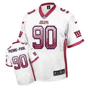 NEW New York Giants 90 Jason Pierre-Paul White Stitched NFL Elite Drift Fashion Jersey