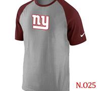 NEW New York Giants Ash Tri Big Play Raglan NFL T-Shirt Grey Red